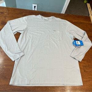 NWT Men’s slack tide pocket t shirt long sleeve rash guard size large gray